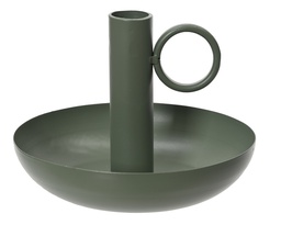 [4-389963] ***CANDLEHOLDER IRON GREEN dia14.00-H10.00cm