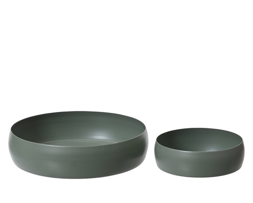 ***DECO PLATE IRON GREEN dia23.50-H6.00cm  dia13.50-H6.00cm