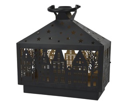 [4-440284] ***LANTERN IRON BLACK L30.00-W17.00-H30.00cm