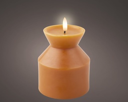 [4-487495] ***LED WICK CANDLE BO INDOOR ORANGE/WARM WHITE dia10.00-H14.00cm-1L