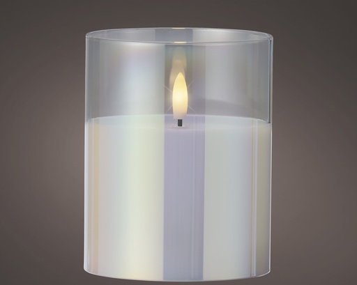 ***LED WICK CANDLE BO INDOOR IRIS/WARM WHITE dia10.00-H12.50cm-1L