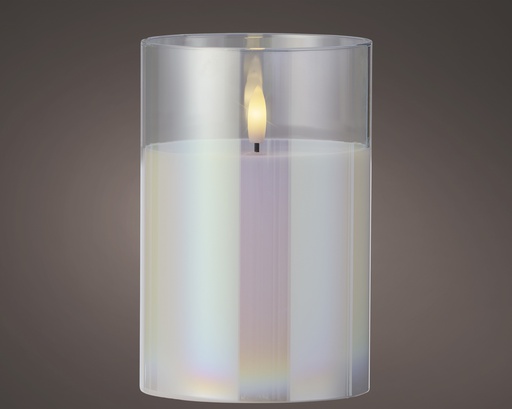 ***LED WICK CANDLE BO INDOOR IRIS/WARM WHITE dia10.00-H15.00cm-1L