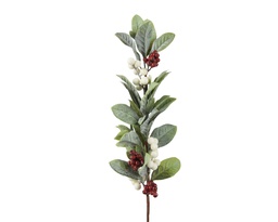 [4-519057] BRANCHE AVEC DES BAIES BLANCHES ET ROUGES - VERT - L5.00-W12.00-H68.00cm