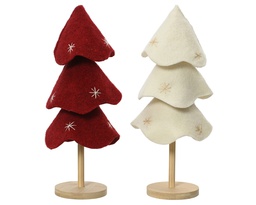 [4-519060] PETIT ARBRE FEUTRE DECO - ROUGE OU BLANC - PRIX A L'UNITE - L12.00-W12.00-H28.00cm