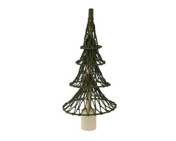 [4-529767] ARBRE CROCHETE AVEC PIED EN BOIS - COTON VERT - dia34.00-H73.00cm