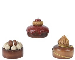 [4-531000] GATEAU EN RESINE - 3 ASSORTIMENTS - PRIX A L'UNITE - 0 L6.00-W6.10-H5.90cm