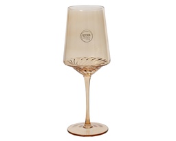 [4-608610] VERRE A VIN AVEC RELIEF - AMBRE - dia9.00-H24.20cm