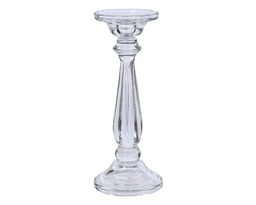 [4-608861] ***CANDLEHOLDER GLASS 0 L10.00-W10.00-H25.00cm