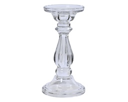 [4-608862] ***CANDLEHOLDER GLASS 0 L10.00-W10.00-H20.00cm