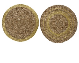 [4-760288] BAJOPLATO FIBRA NATURAL - 2 DISEÑOS - PRECIO UNIDAD - dia38.00-H1.00cm