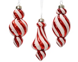 [4-070706] ***ORNAMENT GLASS W SWIRL MULTI L5.20-W5.20-H12.30cm