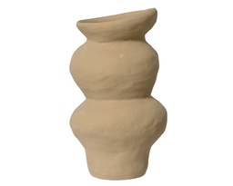 [4-807730] ***VASE STONEWARE SAND dia11.00-H19.30cm