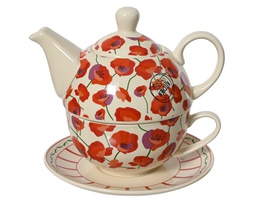 [4-833656] ***TEA FOR ONE PORCELAIN RED/COLOUR(S) L17.00-W14.00-H12.00cm