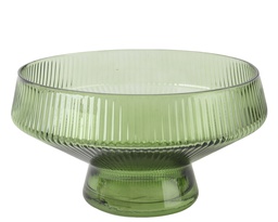 [4-858497] ***VASE GLASS GREEN dia23.60-H12.80cm