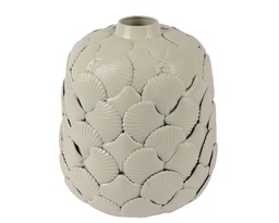 [4-830894] ***VASE IRON OFF-WHITE dia22.00-H25.50cm