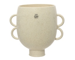 [4-832626] ***VASE EARTHENWARE OFF-WHITE W30.00-H28.00cm