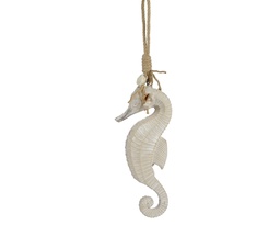 [4-833969] ***SEAHORSE MDF WHITE WASHED L4.20-W11.00-H30.00cm