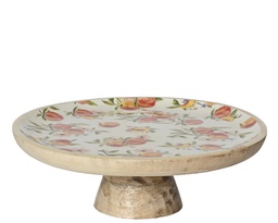 [4-847999] ***DECO PLATEAU MANGOWOOD MULTI dia27.50-H9.50cm