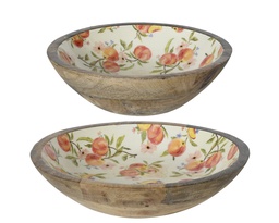 [4-848000] ***DECO BOWL MANGOWOOD MULTI dia30.00-H6.50cm /dia24.00-H6.50cm