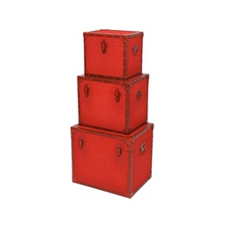 [4-510019] CAJA LINO C/ASAS ROJO 37X48X43CM S/3