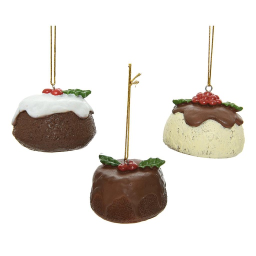 GATEAUX EN RESINE A SUSPENDRE - D6X4CM - ASSORTIMENT DE 3