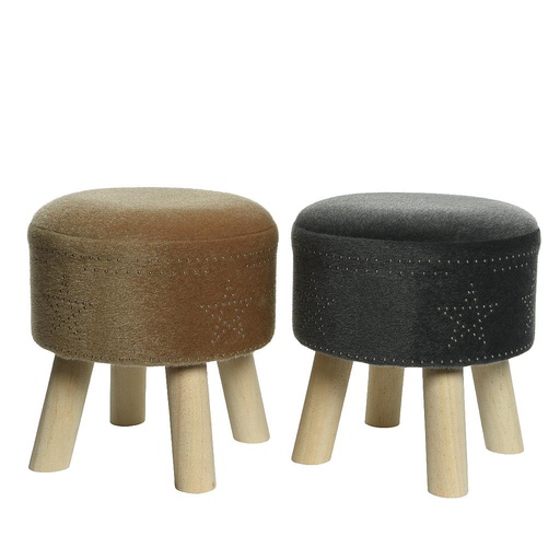 TABOURET MOELLEUX - D32X35CM - 2 COULEURS - À L' UNITÉ 