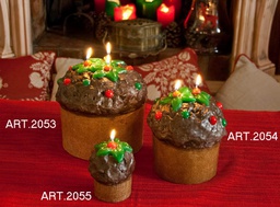 [CI-2055] ***WAX CANDLES PANETTONE MINI/CILIEGIE Ø9