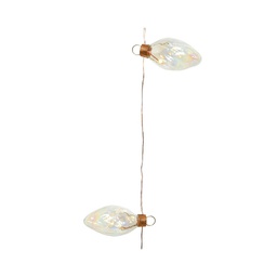 [4-483787] GUIRLANDE EN VERRE IRIDESCENT - 265CM - 20 LED/CHA/BAT/6H