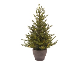 [4-680292] SAPIN DE NORVÈGE AVEC POT - MICROLED - 80 LED - CAL/BAT/8F/6H/EXT