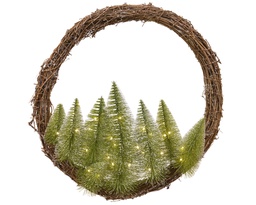 [4-687169] PREL WREATH WITH MINI TREE BO DIA50-H20CM-30L