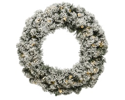 [4-680477] CORONA IMPERIAL WREATH NEVADO CON LUZ VERDE/BLANCO dia90.00-H10.00cm -100L