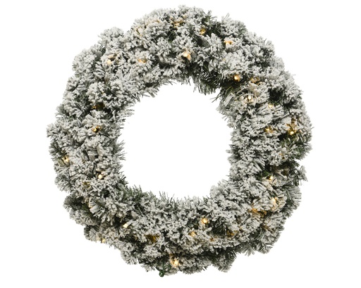 IMPERIAL WREATH SNOWY PRELIT DIA90-H10CM-100L