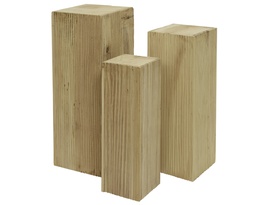 [4-803298] KIT DE TROIS PILIERS EN BOIS PAULONIA - L30-W30-H80CM