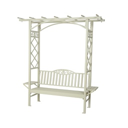 [4-840126] BANCO ALUMINIO CON PERGOLA INCORPORADA-80X195X210CM-BLC