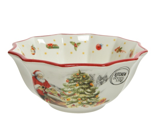 BOL PORCELANA MOTIVO NAVIDEÑO - FOOD SAFE - 15CM