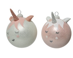 [4-060613] BAUBLE GLASS UNICORN DIA8CM