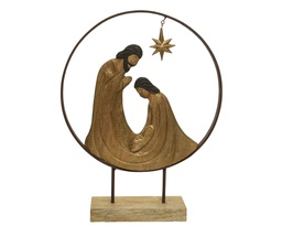 [4-556440] NATIVITY MANGOWOOD L10.50-W38-H49.50CM