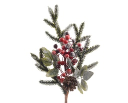 [4-685156] *C*DECORATED SPRAY BERRIES SNOW