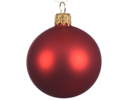 [4-113056] BOULE DE NOEL EN VERRE - ROUGE MAT - DIA15CM