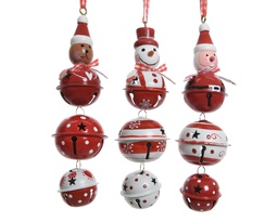 [4-385136] BELL IRON BEAR- SNOWMAN- SANTA DIA4.50-H15CM