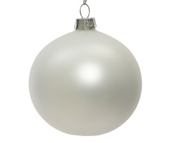 [4-113096] BOULE DE NOEL EN PLASTIQUE - MAT - BLANC HIVERNAL - DIA15CM