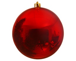 [4-022417] BOULE DE NOEL EN PLASTIQUE - ROUGE - DIA20CM