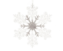 [4-515417] PLASTIC SNOWFLAKE WITH HANGER DIA32-H0.80CM