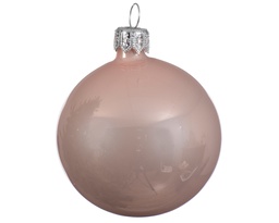 [4-113526] BOULE DE NOEL EN PLASTIQUE - ROSE PALE - dia15.00cm