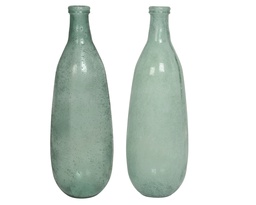 [4-649014] VASE EN VERRE RECYCLÉ - VERT - 75CM - 2 ASSORTIMENTS - À L' UNITÉ