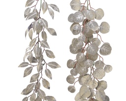 [4-220522] PLC LEAF GARLAND W GLITT 2ASS L18-W1.20-H150CM