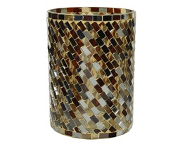 [4-521304] LAMPE CHAUFFE-PLAT - 13CM - MOSAÏQUE MARRON