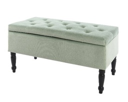 [4-367768] BANC EN VELOURS - EUCALYPTUS - 80X40CM